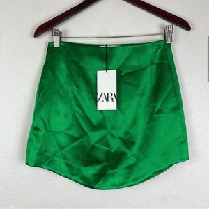 NWT Zara satin effect mini skirt
